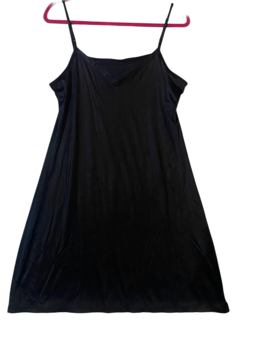 Vanity Fair V-neck Sleeveless Black Sleek and Smooth Full Slip 10186 Large